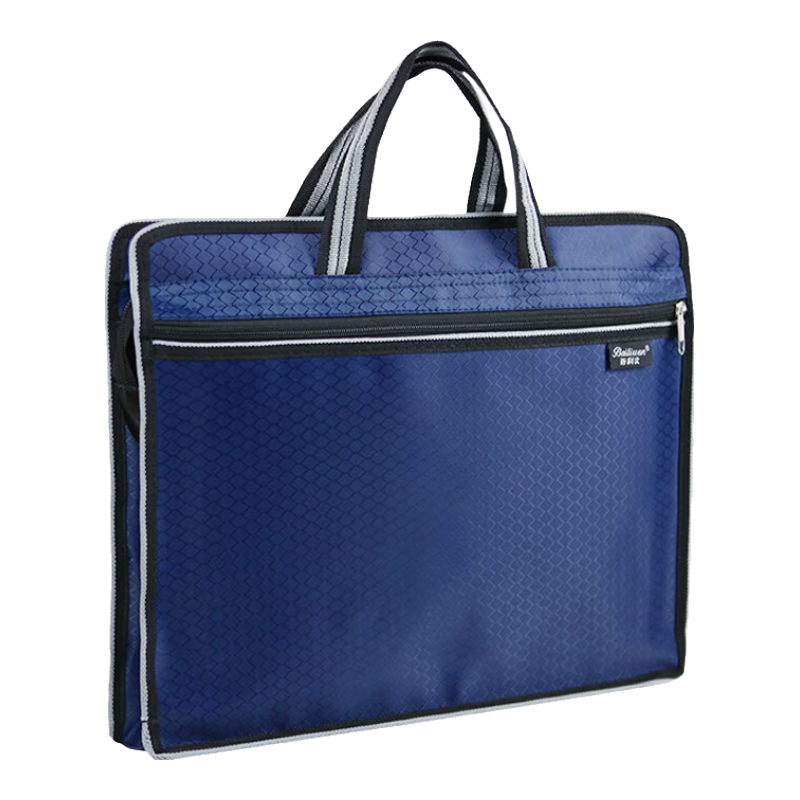 Bailiwen H138 Blue Handbag, Zipper Bag, Handbag for Men, Briefcase, Document Bag, Canvas Bag, Conference Folder, Storage Bag