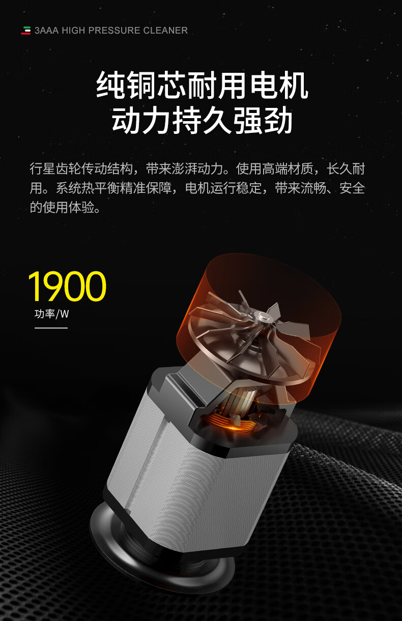 3AAA High-Pressure Car Washer, Car Washing High-Pressure Water Gun, Household 220V Car Washing Tool, Garden Floor Cleaning Machine, High-Power Cleaning Device 8