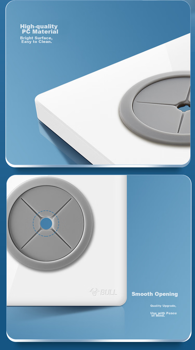 BULL Blank Panel G28 Series, Empty Board with Wire Holes, Switch Socket TV Background Wall Covering Hole Concealer, Inlet And Outlet Holes, G28B104, Pearl White 7