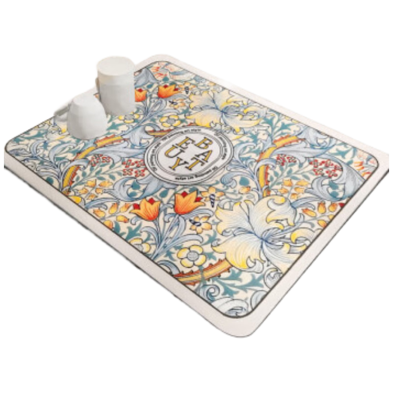 Jingxun Kitchen Countertop Draining Mat, Table Mat, Cup And Bowl Drying Pad, Tea Tray Absorbent Cup Mat, Washable Heat-Resistant Mat
