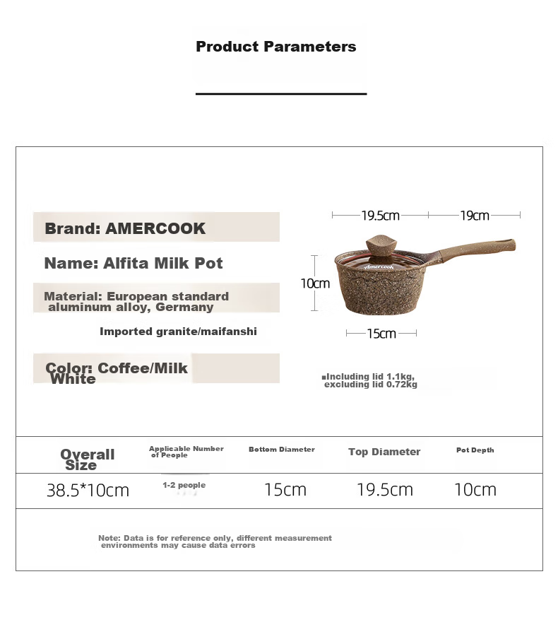 Amercook Alfitai Milk Pot, Baby Food Pot, Maifanshi Non-Stick Pot, Amier for Cooking Milk Porridge And Noodles, Suitable for Induction Cooker And Gas Stove 13
