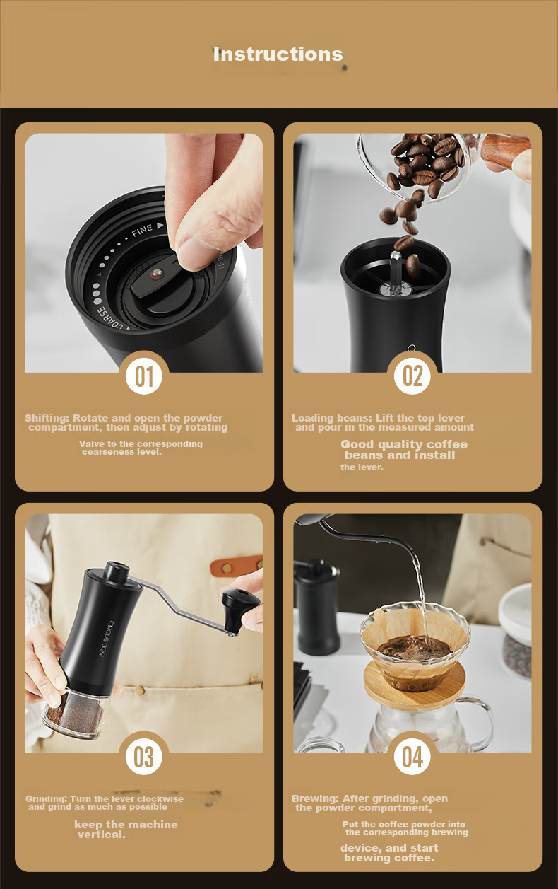 Circle Joy Pour Over Coffee Pot Gift Set Manual Coffee Grinder Hand Crank Coffee Bean Grinder Brewing Kit 12