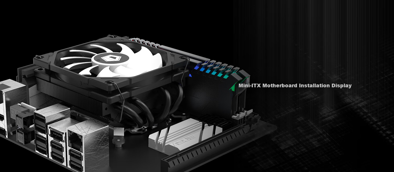 ID-COOLING (Kuren) Downward-Facing Air-Cooled CPU Cooler with 5 Heat Pipes Direct Contact, 12CM Fan, Compatible with LGA1200/1700/AM4/5, ITX NAS IS-50X V3 10