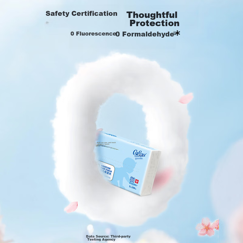 COROU Moisturizing Cloud-Soft Tissue, Baby Cream Paper, 3-Ply, 100 Sheets*32 Packs, M Size Soft Tissues, 100% Virgin Wood Pulp Facial Tissues