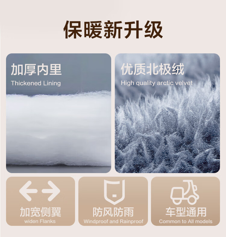 JD Original Electric Scooter Windshield Cover, Thickened Waterproof Battery Car Spring And Autumn Windproof Warm Widened Side Wing PU Leather 4