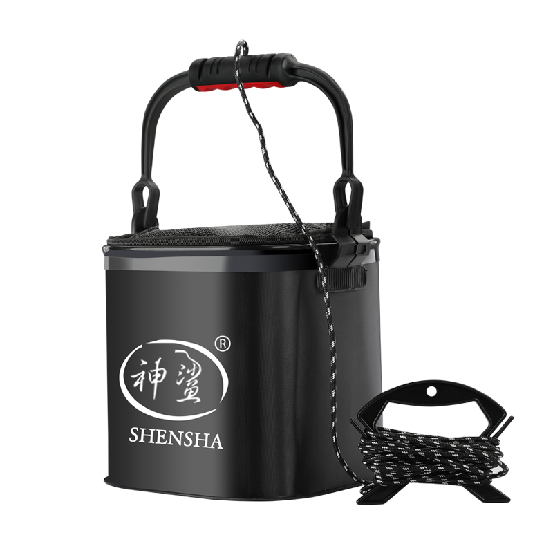 Shensha Folding EVA Fishing Bucket with Handle, Thickened Portable Small Water Bucket for Catching Fish And Live Fish, Fishing Tackle