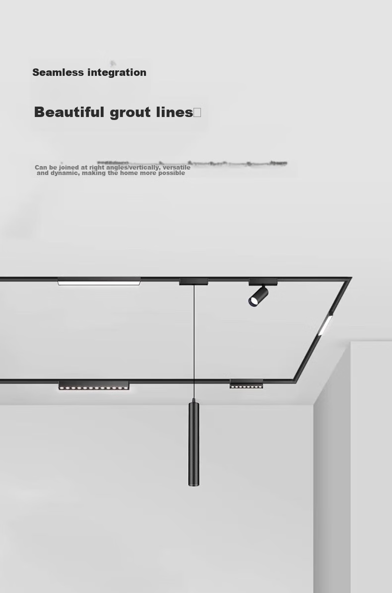 JIAOJIAOZHE Ultra-Thin Surface-Mounted Magnetic Track Light, Linear Light for Living Room Home Use, No Ceiling Mounting Required, Main Light Not Needed, 1 Meter Track 5