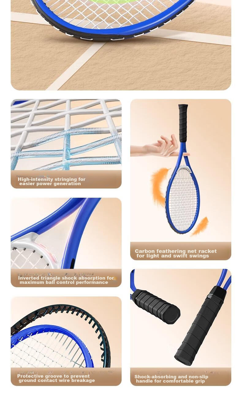 BOSHUJIAN Tennis Rebound Trainer for Parent-Child And Adult Use, Self-Playing Tennis Device, Adult Single Racket 11