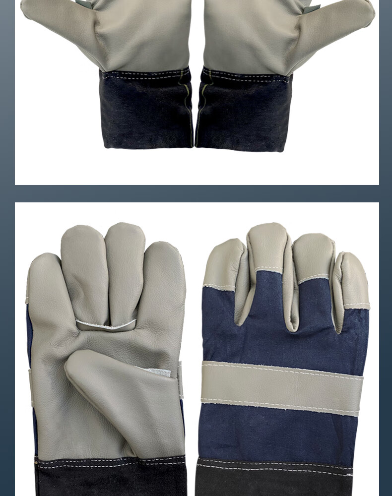 Shengfang Half Leather Welding Gloves, Heat-Resistant Insulated Welding Two-Layer Cowhide Leather Work Gloves for Construction Sites, 5 Pairs 20