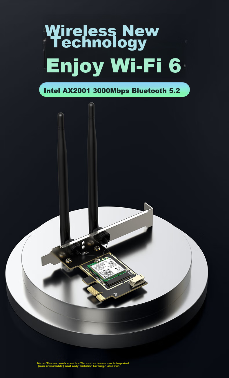 EDUP Intel AX200 Gigabit PCIe Wireless Network Card, Desktop Computer WIFI6 Receiver, Gaming PC Internal, 5G Dual-Band 3000M Bluetooth 5.2, EP-AX200LS 1