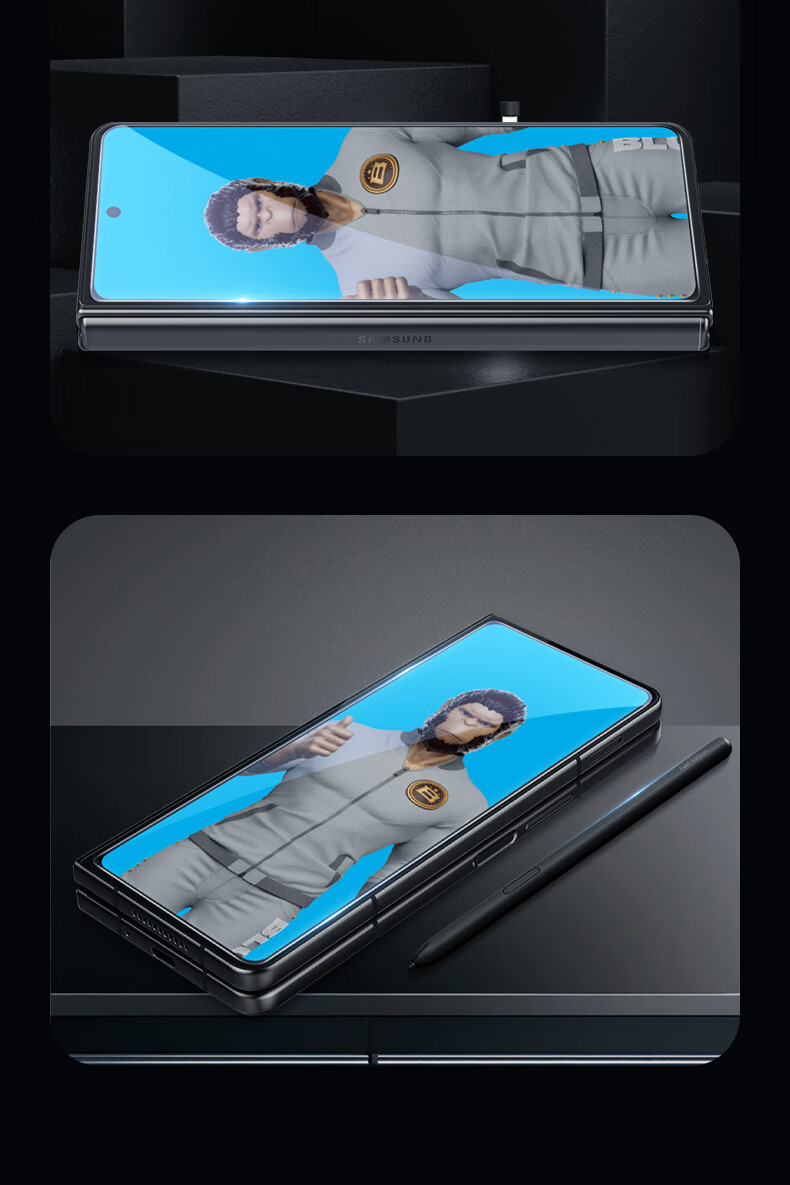 Lanxingxiansheng Tempered Glass Screen Protector for Samsung Foldable Phones, Compatible with Samsung Z Fold5 And Galaxy Z Fold4/W23, High-Definition Protective Film for Outer Scree 3