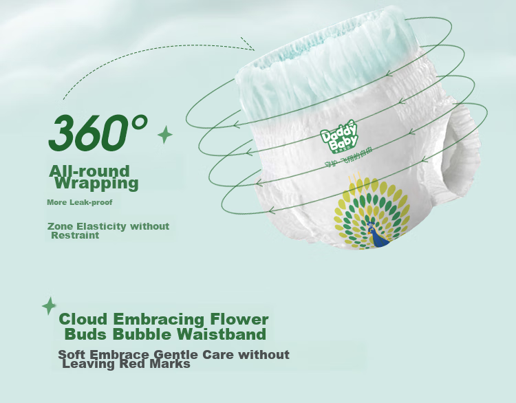 DADDY BABY Pull-Up Diapers, Qiqisheng Growth Pants, Flower Bud Pants, One-Piece Pants, XXXXL Size, 60 Pieces (20KG+), Ultra-Thin And Dry 8