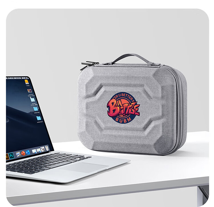 Biyoumei Digital Storage Case, Hard Shell EVA Box, Large Capacity, for Data Cables, Hard Drives, Headphones, And Accessories Organization, Handheld, with Rows 10