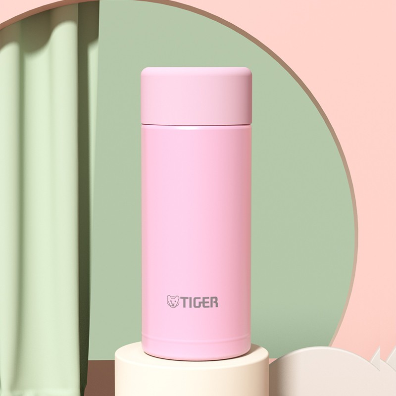 TIGER Mini Insulated Mug, Cute And Girly Design, Compact Pocket Cup MOA-A12C Peach Oolong Color - 120ml