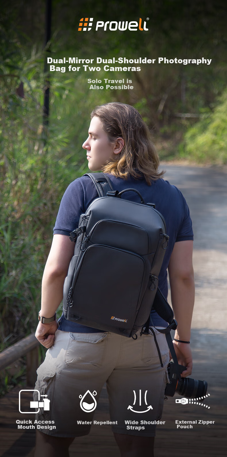 Pulewei Camera Backpack, Photography Rucksack, Mirrorless Camera Bag, Canon Sony Large Capacity Backpack, Outdoor Photography Camera Bag, Multifunctional Lens Digital Storage Bag 1