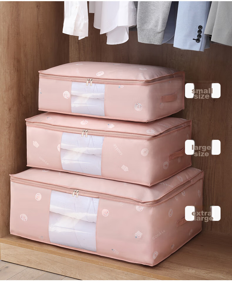 Baicaoyuan Storage Bags for Clothes And Quilts, Moving And Packing Bags, Small Dinosaur Design, Small Size, Pack of 4 11