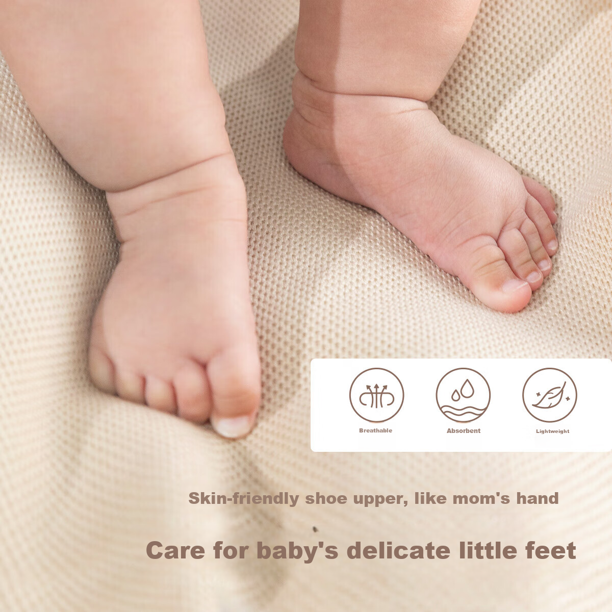 Kids.ing Kaidixing Toddler Shoes, Stage 1 Spring And Autumn, for 1-2 Year Old Infants, Boys And Girls, Mesh Anti-Slip Soft Sole Wide-Fit Shoes, Apricot Color, Size 23