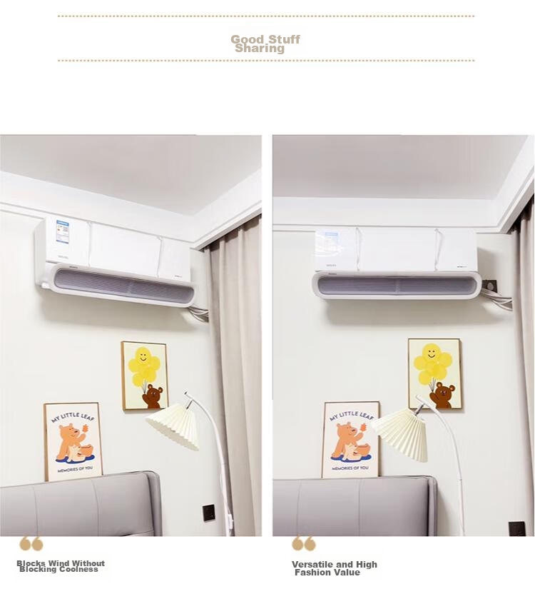 Ecoco Air Conditioner Wind Shield No-Installation Anti-Direct Blow Maternity Cold Air Outlet Hanging Deflector Panel 1