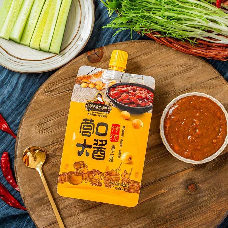 郑友和 营口大酱 450g 黄豆酱豆瓣酱 下饭酱拌面酱  东北大酱 调味酱