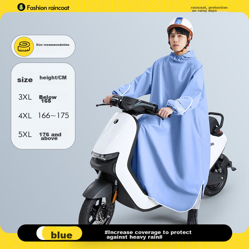 Cheguimu Long Raincoat for Electric Bikes And Scooters, Full-Body Protection against Heavy Rain, Suitable for Students, Extra Large And Thick, Riding Motorcycle Poncho