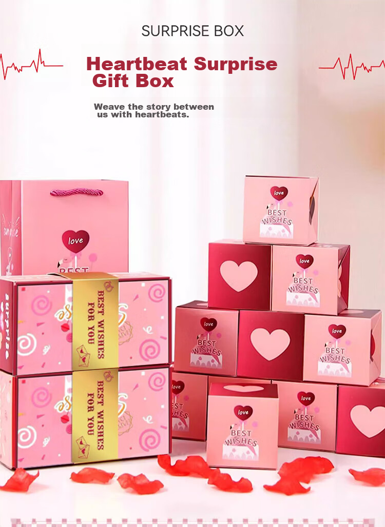 Jiashigao Birthday Surprise Explosion Box, Bullet Jump Box, Creative Red Packet, Valentine's Day Ceremony, Thoughtful Gift for Boyfriend And Girlfriend 1