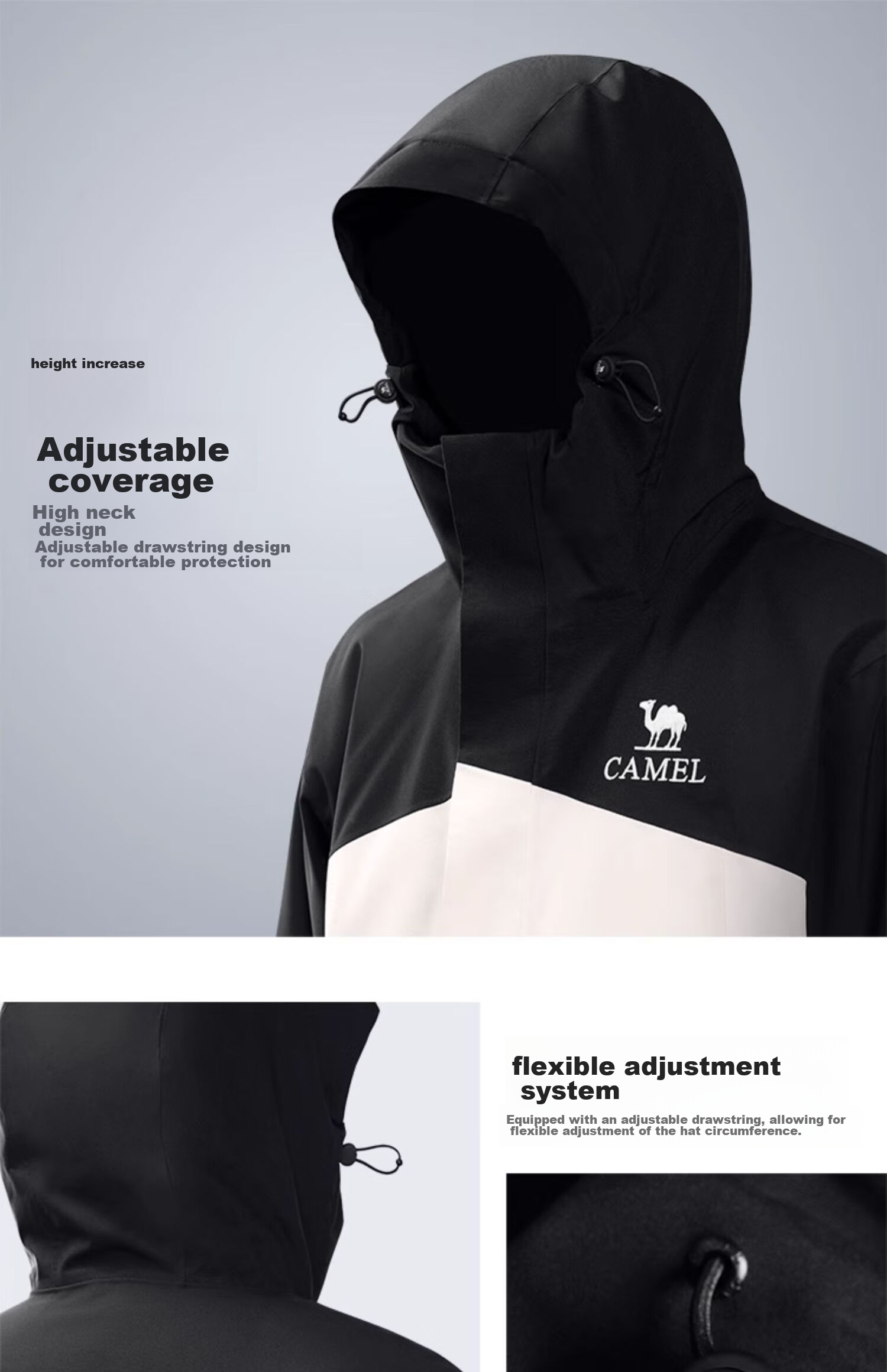 CAMEL Outdoor Padded Jacket AK80 Hard Shell Waterproof Cotton Coat for Men, Thickened Mountaineering Suit A14CF09733 19