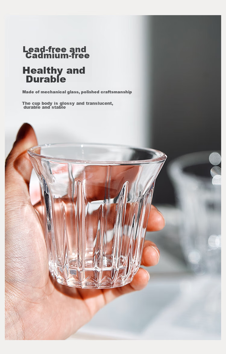 Bincoo Hand Brewed Coffee Glass Vintage Dirty Coffee Cup Australian White Cup Espresso Cup - Transparent 200ml 4