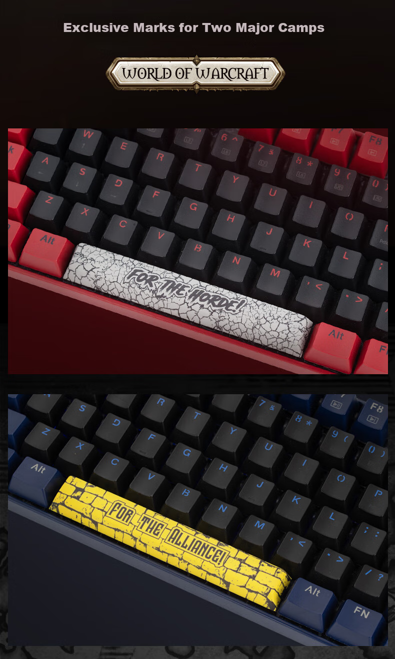 BLIZZARD YGM1 World of Warcraft Official Authentic Game E-Sports Wired Mechanical Keyboard Full Key Anti-Ghosting Hot-Swappable Backlit Custom Switch Mechanical Keyboard - Alliance Blue 2