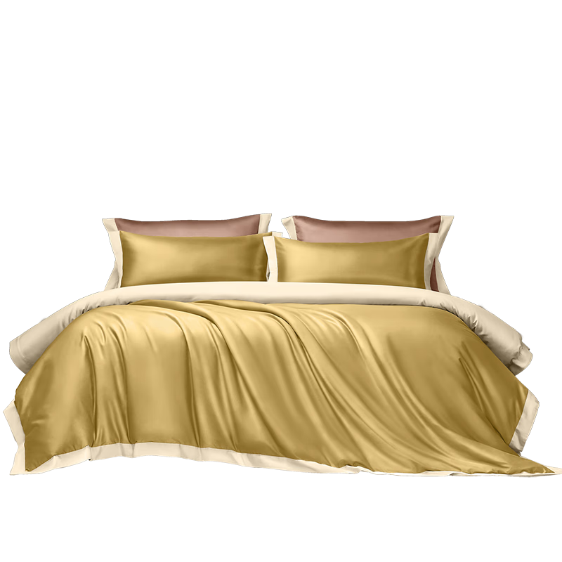 Fuanna 100-Thread Count Long-Staple Cotton 4-Piece Bedding Set, Single/Double, 203x229cm, Pine Green