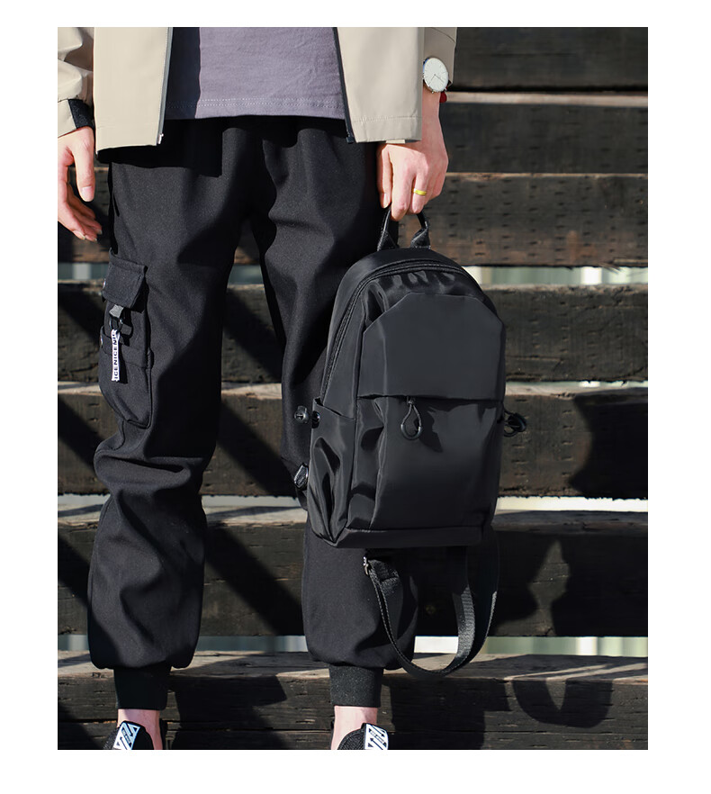 Viney Men's Bag, Fashionable Crossbody Bag, Korean-Style Versatile Shoulder Bag, Simple Oxford Cloth Travel Backpack, Trendy Sports Brand 9