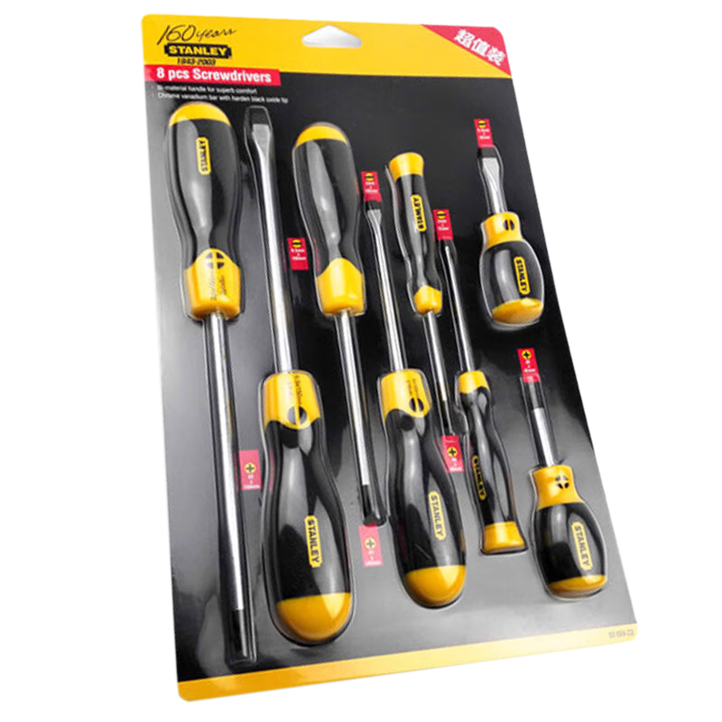 STANLEY 8-Piece Value Set Screwdriver Kit for Home Use, Flathead, Phillips, Repair, And Screwdriver Set 92-004