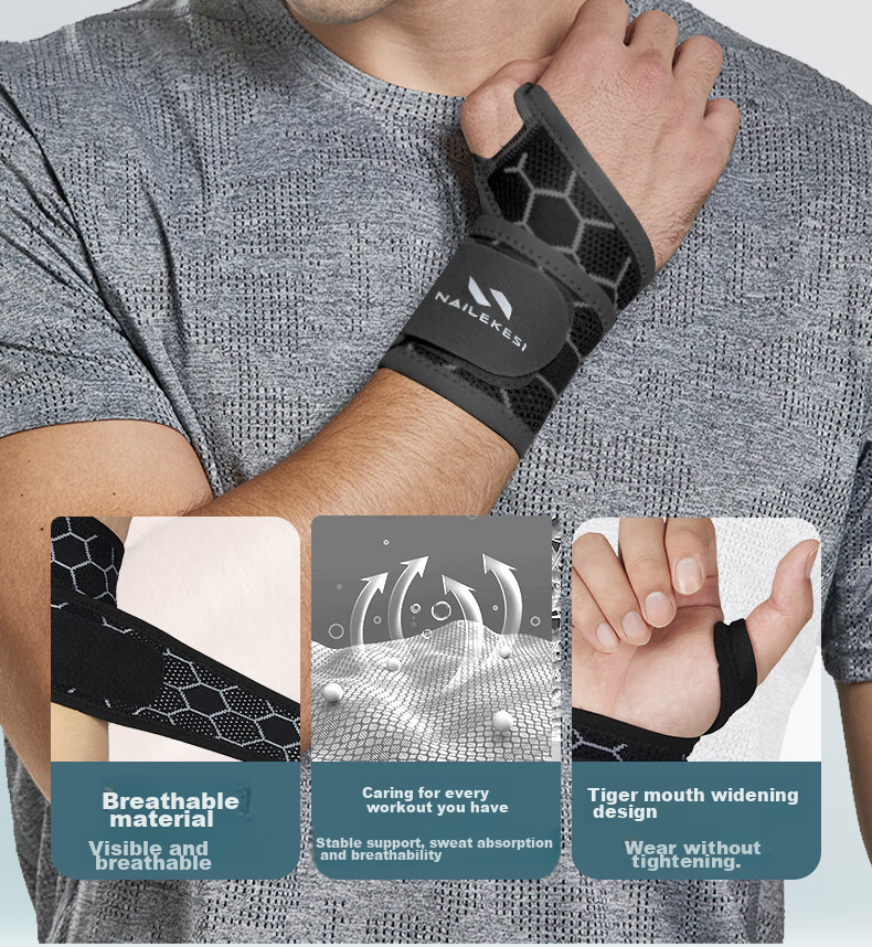 NAILEKESI N Badminton Specialized Wristband for Tendonitis, TFCC, Sports Wrist Strain, Sprains, Compression, Summer Protective Gear 7