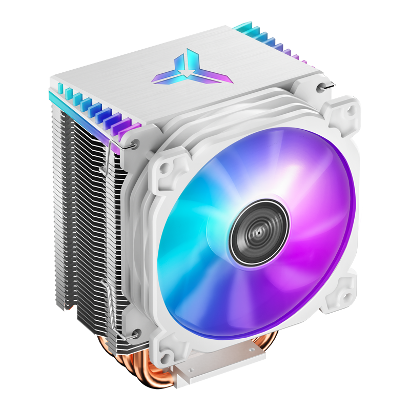 JONSBO CR-1400 Colorful White Edition Tower CPU Cooler (RGB Lighting Effects, 4 Heat Pipes, PWM Fan, Multi-Platform, Thermal Paste Included)