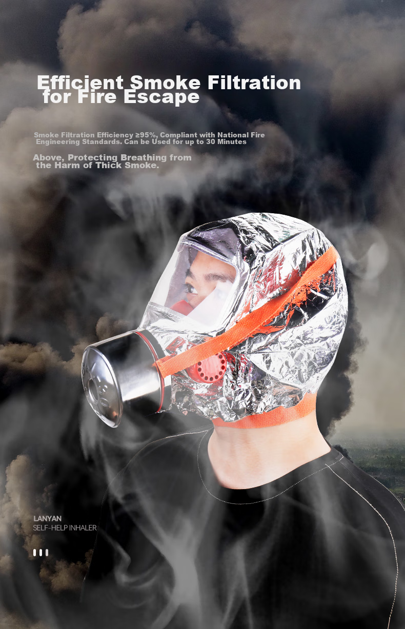 Lanyan [Jingcang Speed Delivery], Breathing Mask for Home And Commercial Use, Filter-Type Fire Self-Rescue Respirator, Smoke And Fire Protection Respirator, Fire Safety 3C Certified Emergency Escape Protective Mask 10