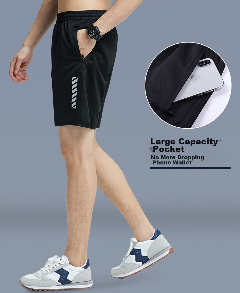 BURUITE Men's Sports Shorts Running Quick-Dry Summer Track and Field Marathon American Training Ice Silk Lightweight Basketball Fitness Pants 5