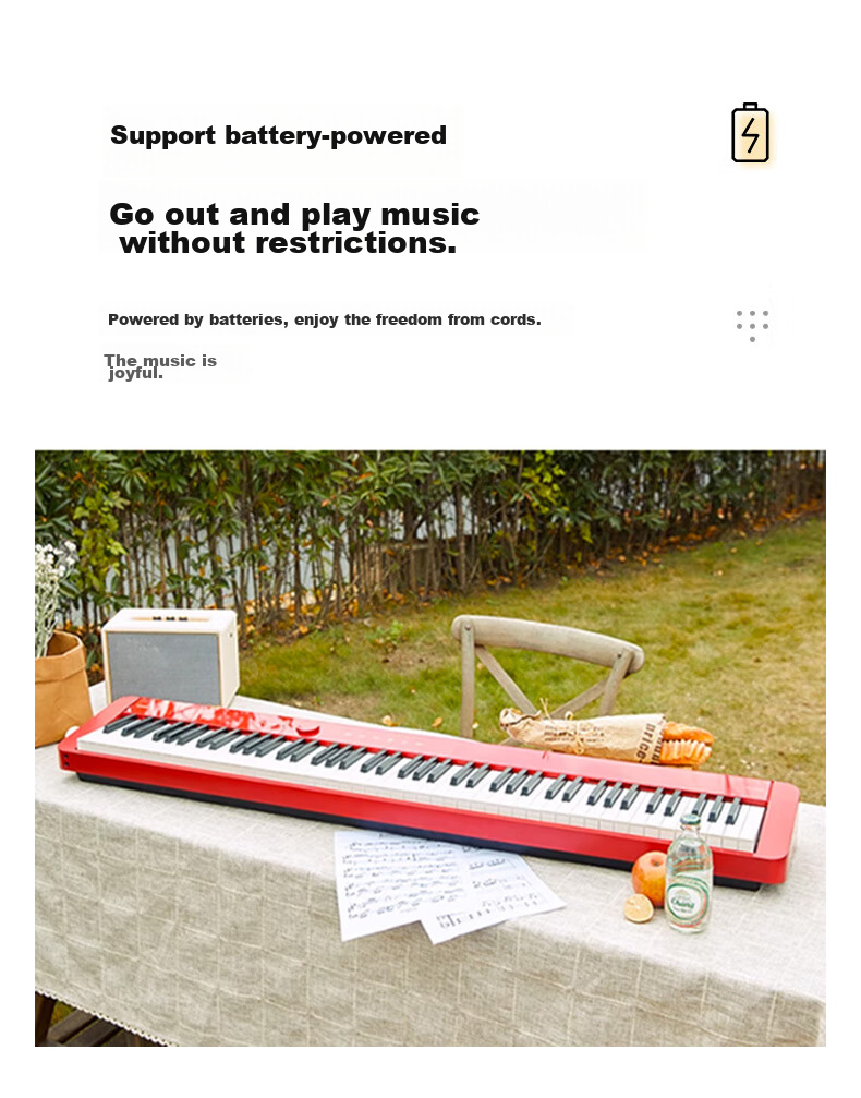 Casio Digital Piano PXS1100 Red Smart Touchscreen 88-Key Weighted Hammer Professional Exam-Grade Standalone + Portable X-Stand Model 22