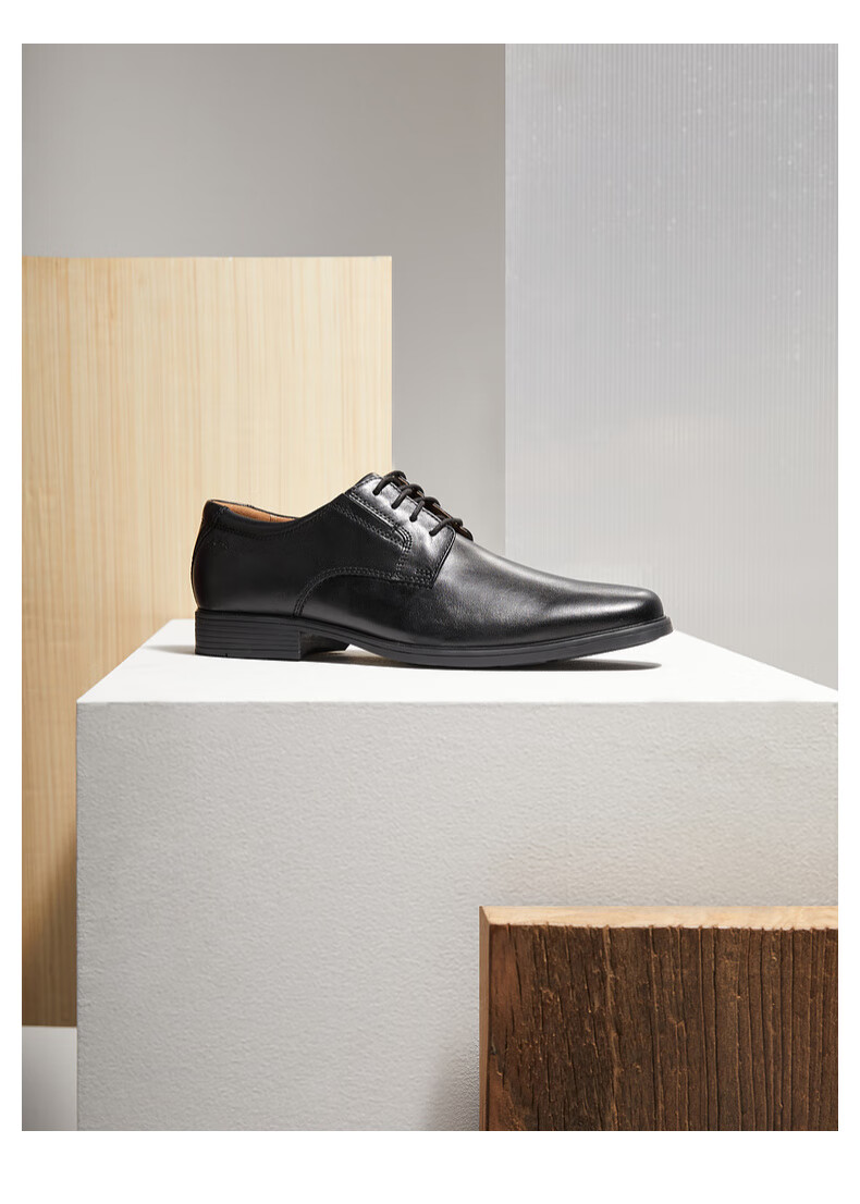 Clarks Tilden Plain Men's Formal Leather Shoes, Comfortable Lace-Up Cowhide Derby Shoes, Business Casual Shoes for Me 3