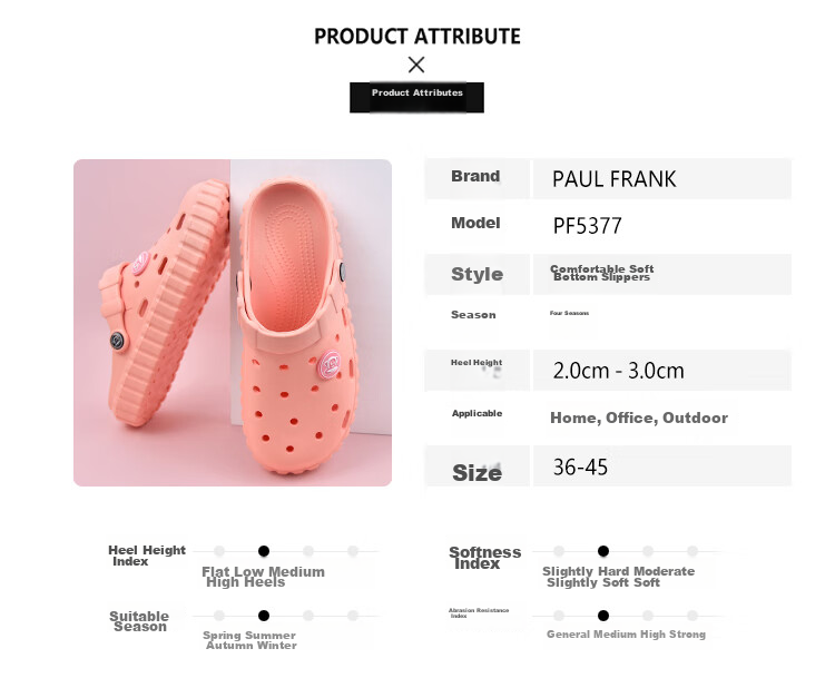 Paul Frank Men's Clog Sandals Summer Closed-Toe Outdoor Dual-Wear Beach Shoes Women's PF5377 Gray Size 44/45 4
