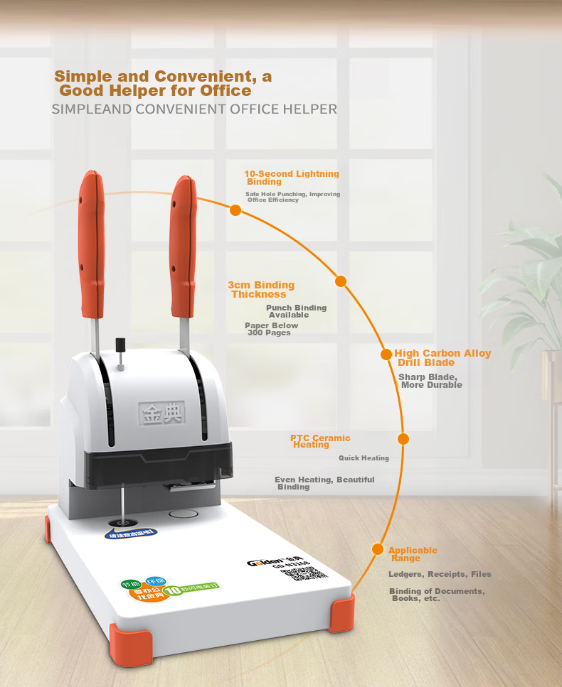 GOLDEN GD-N3168 Financial Document Binding Machine, Labor-Saving Bill Hole Puncher 2