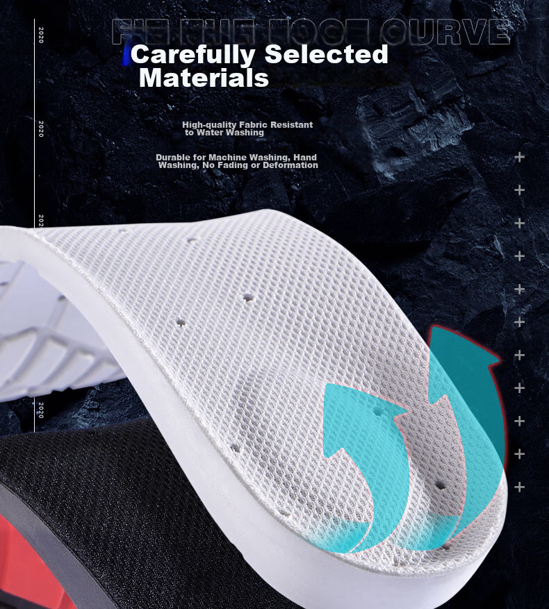 Nanjiren 2 Pairs Shock-Absorbing Sports Insoles for Men, Arch Support, Breathable, Sweat-Wicking, Elastic Basketball Insoles for Women, Black, Size 41-42 9