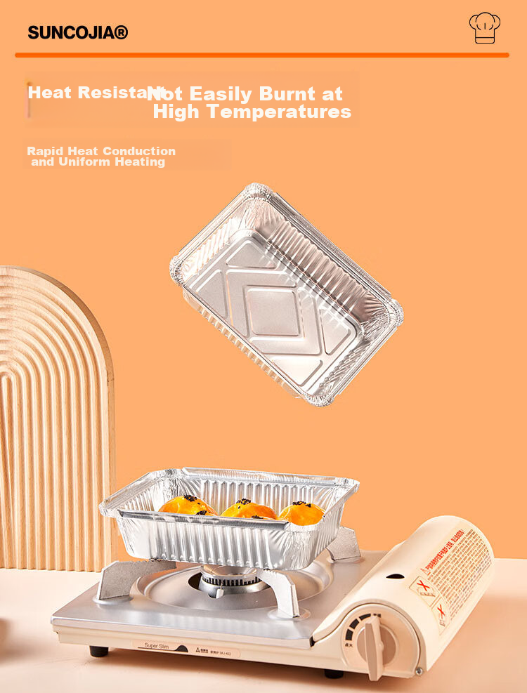 Suncojia Aluminum Foil Takeout Boxes, Large Capacity, 10 Pieces, for Baked Fish, Crayfish, Camping, Barbecue, Disposable Packaging Boxes 5