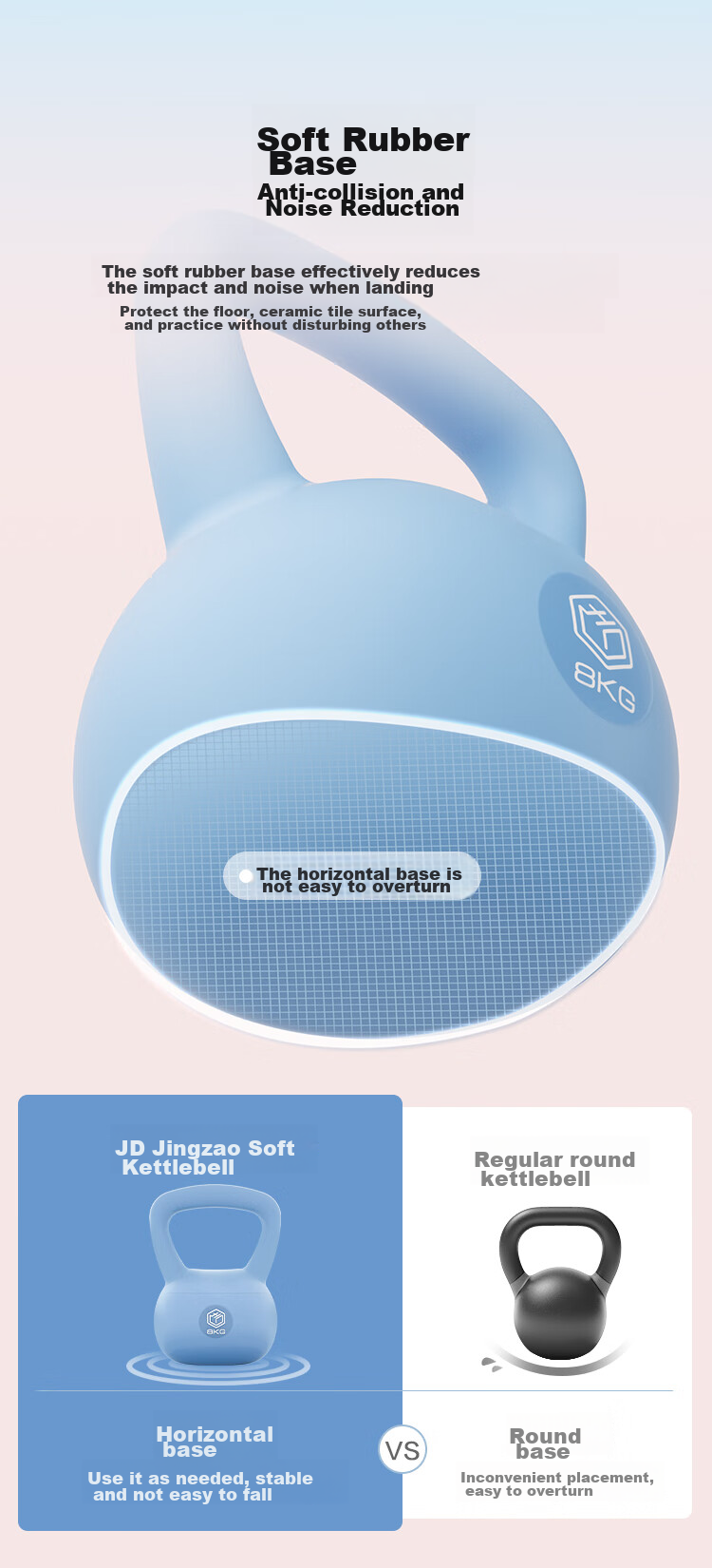 JD Original Soft Kettlebell for Men And Women, Fitness Kettlebell for Arm Exercises, Deep Squats And Glute Exercises, Blue Eyes, 6KG 8