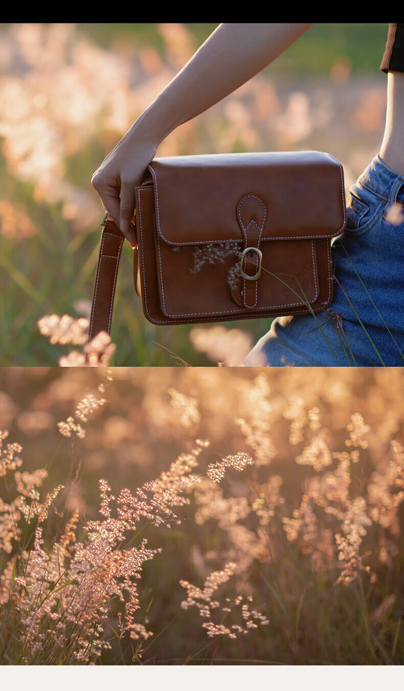 CWATCUN Shoulder Camera Bag, Photography Bag, Crossbody Handheld Vintage Women's Camera Bag, Mirrorless DSLR Handmade Sewn Commuter Bag 15