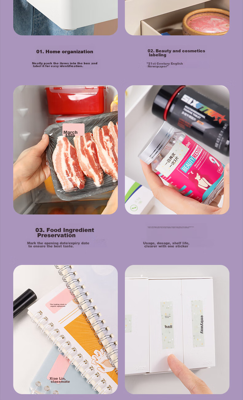 Deli Q3 Purple Portable Thermal Label Printer for Home Use, Journal Name Tags, Storage Labels, Price Tags, Food Labels Printer, 300dpi High-Definition, Mobile Phone Connectio 6