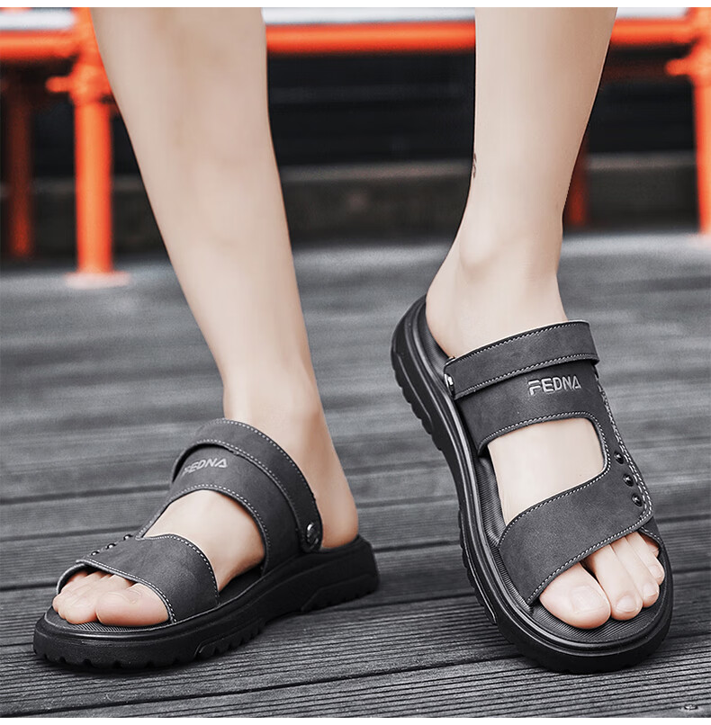 CARTELO Men's Sandals, Summer Breathable Outdoor Beach Shoes, Men's Hole Shoes, Soft-Soled Slippers for Men, 1228 Black, Size 42 12