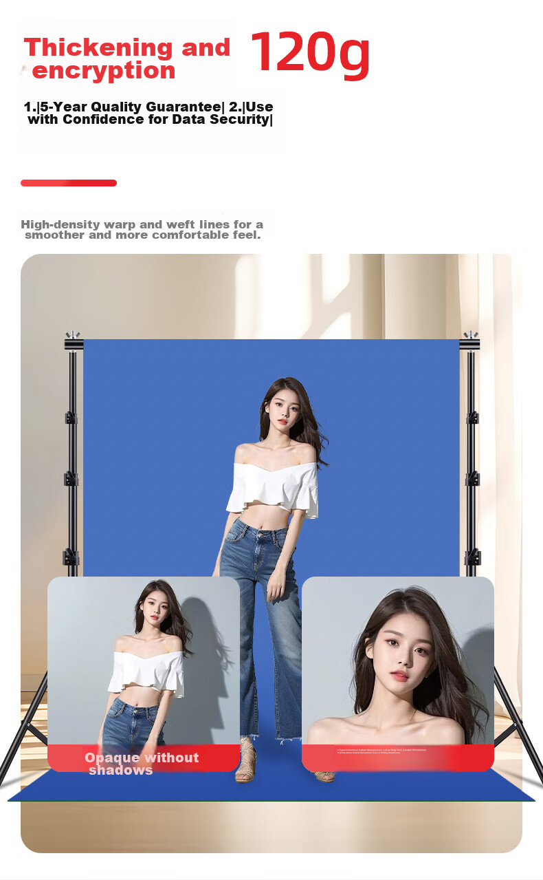 LATZZ 1.6*2 Meter Blue Backdrop Cloth, Photo Backdrop, Chroma Key Cloth, Thickened Solid Color Photography Backdrop, Portrait ID Photo Shooting Background, Portable Blue Cloth 8