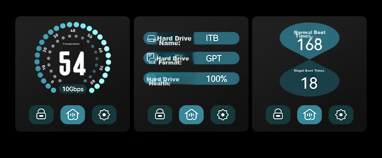 MOVE SPEED ST10 1TB Encrypted Portable Solid State Drive (PSSD) Smart Display Touchscreen High-Speed External Hard Drive for Phones And Computers 1050MB/S 12