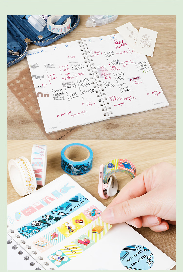 KOKUYO Campus MO Loose-Leaf Planner Notebook Refill Pages, 20 Sheets Monthly Planner Grid, WCN-CDTAR04 11