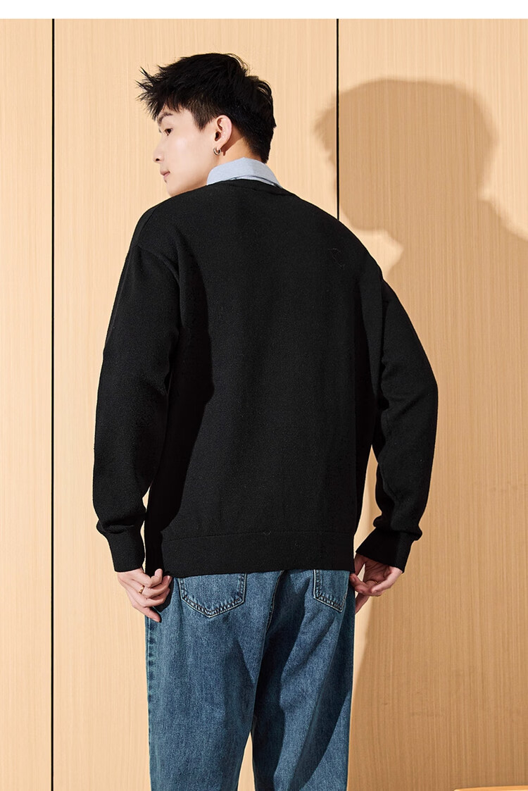 TonLion Men's Sweater, Round Neck, Faux Two-Piece Knit Pullover, Autumn And Winter Men's Sweater 7
