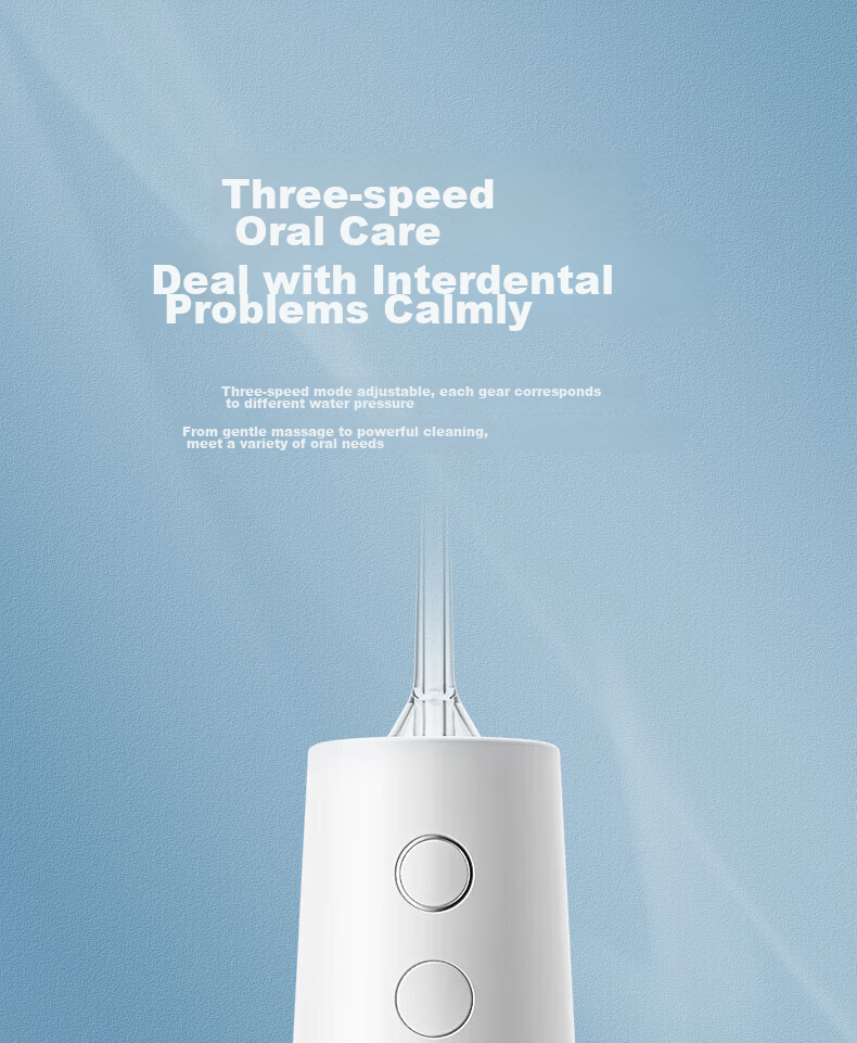 Midea Water Flosser, High-Frequency Pulse Cleaning, Detachable Large Water Tank, Portable Long Battery Life, 4 Modes, 4 Spray Heads, for Home And Travel Use, Suitable for Orthodontics, MC-BJ0102 Blue, Holiday Gift 7